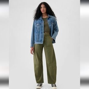 GAP Mid Rise Twill Barrel Pants 12T Tall Length